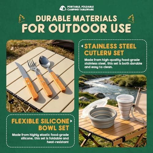 IONEKIUK 6 in 1 Foldable Camping Mess Kit Camping Cutlery Set for 1 — view 4