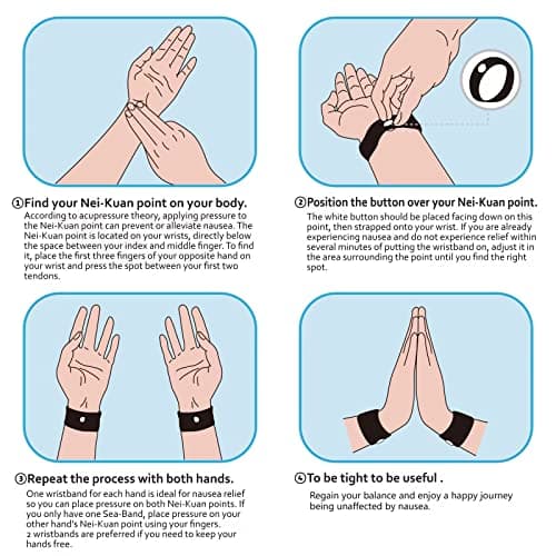 HIONXMGA 10 Pairs Travel Sickness Bands, Acupressure Anti Nausea Wristbands — view 5
