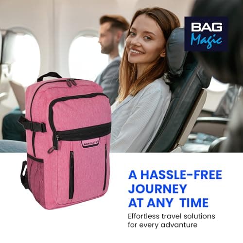 RYANAIR 40x20x25cm Carry On Underseat Cabin Backpack - Airline Approved Travel Rucksack - Approved for EasyJet, Jet2, RyanrAir, Virgin Atlantic, KLM (Pink) — view 5
