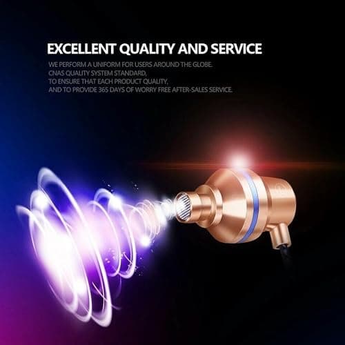 Earphones 3.5mm Aux Jack Wired In-Ear Headphones with Microphone, Strong Bass Soft Earbuds Tips Plug In Noise Cancelling Stereo Wired Earphones Compatible with I-Phone Samsung Android (Gold) — view 5