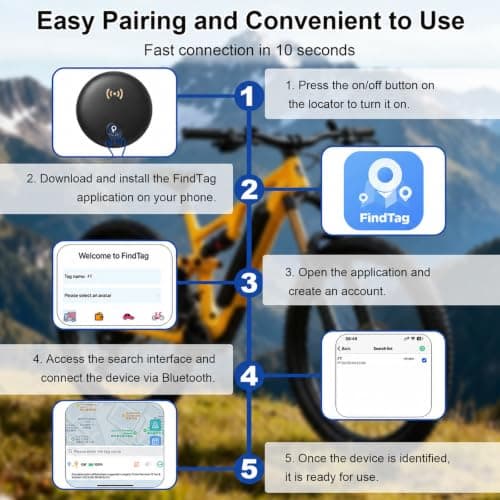 Car GPS Tracker,Magnetic Mini Vehicle Tracker (Compatible with iOS & Android),Real Time Vehicle Tracker,No Monthly Fee,IP68 Waterproof,Car Tracking Device for Car, Truck,Kids,bike,Global Coverage-B — view 6