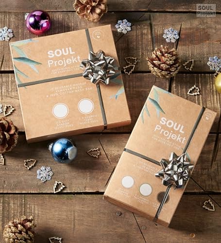 Soul Projekt Reusable Cotton Pads (20 Pack), 100% Organic Bamboo Cotton Face Pad, Washable Makeup Remover Pads, Laundry Bag, Eco Biodegradable No Waste Make Up Wipes, Stocking Fillers, Gifts for Women — view 2