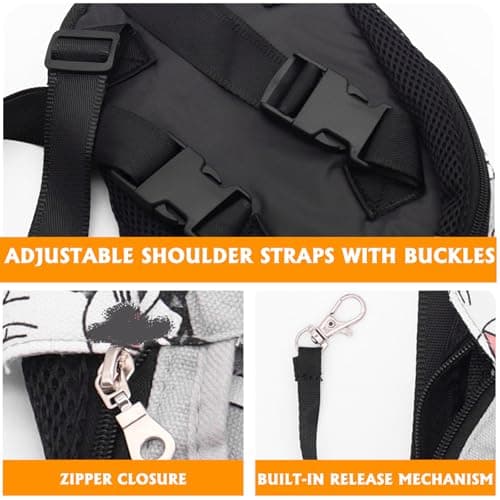 FOSDICK Soft Fabric Cat Carrier Bag, Cartoon Portable Cat Bag, Front Pet Carriers for Cats, Kitten Carrier With Holding Attachment, Legs Out Pet Carrier Travel Backpack for Cats, Small Dogs, Puppies — view 3