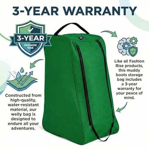 Water-Resistant Long Boot Bag and Shoe Carrier– Perfect Storage Solution for Football, Rugby, Golf, Hiking, Walking, Skiing and Work Footwear (Green) — view 6