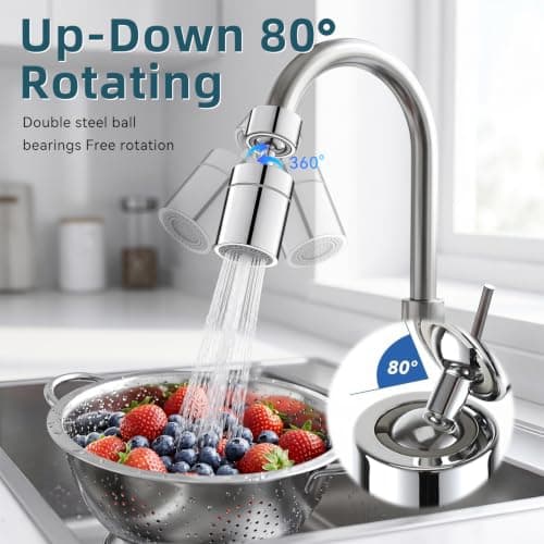 Kitchen tap Spray Head, 360° Swivel 2-Mode Universal Sink Faucet — view 3