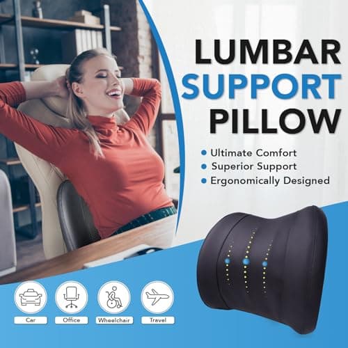 Lofty Aim Lumbar Support Pillow for Car, Car Seat Back Support for Driving — view 2