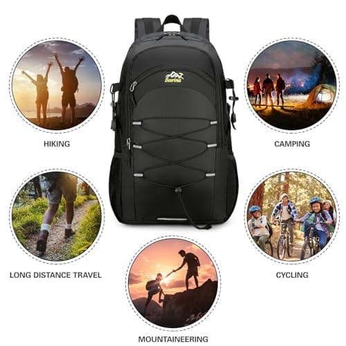 Besrina 40L Hiking Backpack, Water-Resistant Travel Reflective Rucksack — view 6