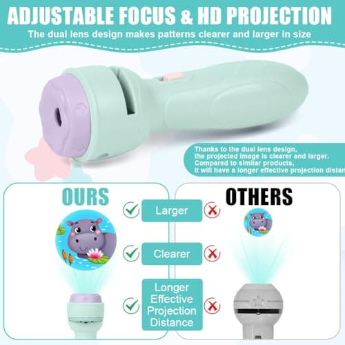 HOTUT Torch and Projector, Torch Light and Projector with 10 Discs 80 Images, Children's Projector Torches, Kids Night Light Torches, Plastic Flashlight Toy Gift for Toddler and Age 3+ Years Children — view 6