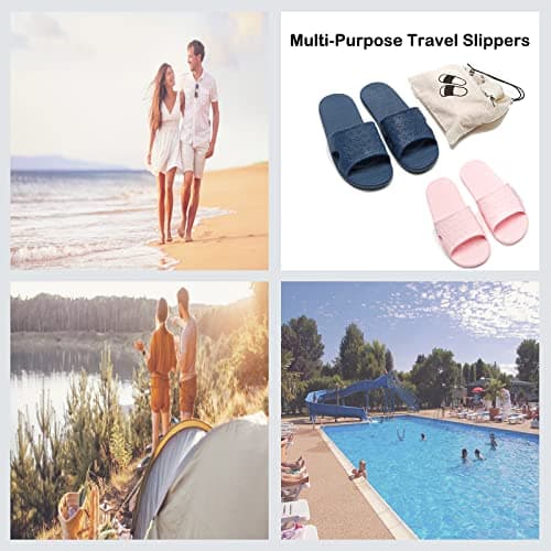 Anmerl Travel Slippers for Women & Men, Foldable Slides with Storage Bag — view 2