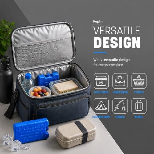 KEPLIN Large Freezer Ice Blocks (6 Pack) – Blue Reusable Ice Packs for Cooler Bags, Lunch Boxes, Travel, Picnic & Camping – Long Lasting Cooling Gel Keeps Food & Drinks Fresh for Hours — view 4