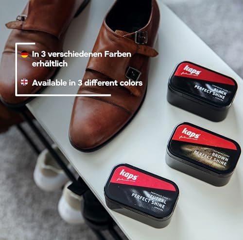 Shoe Polish Sponge Gives Instant Gloss, For Leather Shoes Boots Bags, Kaps Perfect Shine, (Brown) — view 6