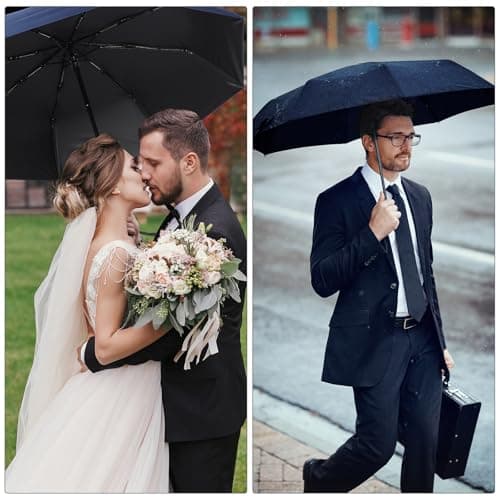 Kajaia 4 Pack Umbrellas Compact Windproof, Automatic Open and Close Folding Rain Umbrella Collapsible for Men Women Travel, Navy Blue, 38.5 inches — view 6