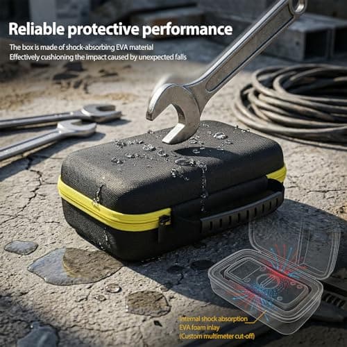 PATNFR Multimeter Carry Case for F115C Digital Multimeter Protective Storage Bag w/Mesh Pocket for F116C Multi Meter(Yellow and Black) — view 4
