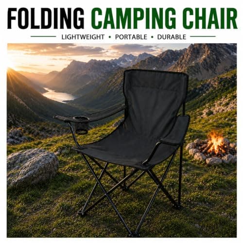 ALAYSTAR Folding Camping Chair Portable Outdoor Seat with Cup Holder — view 3