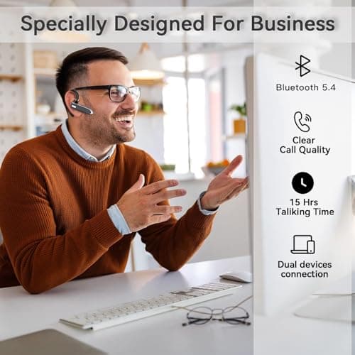 EUQQ Bluetooth Single wireless Headset Handsfree Earpiece for phone — view 3
