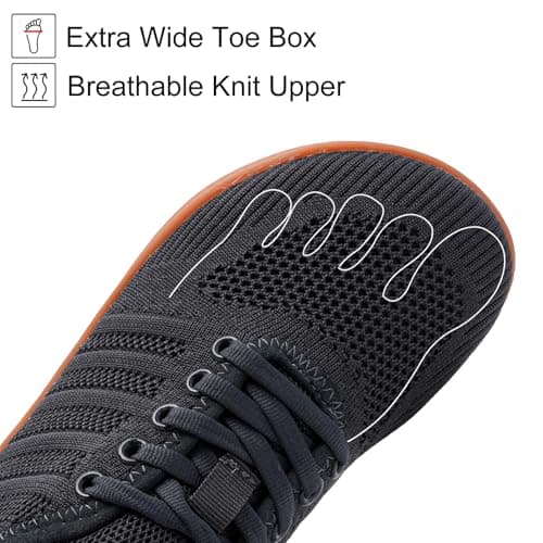 Barefoot Shoes Womens Trainers Wide Fit Trail Running Sneakers Grey UK 6 — view 2