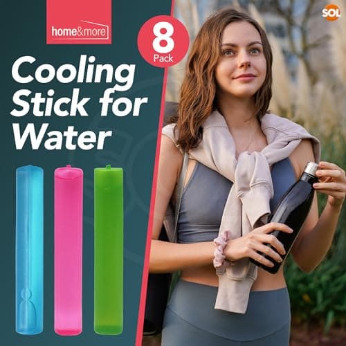 SOL 8pk Reusable Ice Cube Cooling Sticks - Freezable for Water Bottles — view 3