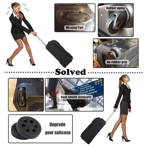 yomoe 55X13mm Set of 2 Luggage Wheel Suitcase Replacement Wheels, Luggage Suitcase PU Swivel Caster Wheel Bearings Repair Kit — view 6