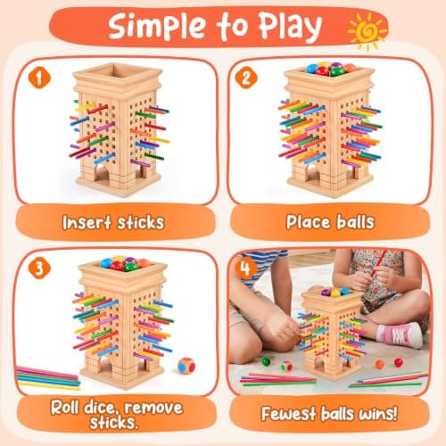 Montessori Game Wooden Board Games, Educational Toys for 3 4 5 6 Year Old — view 5