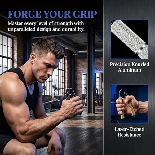 Grip Strength Trainer Set 6 Pack - 50-300 LBS Adjustable Resistance Forearm Exerciser, Wrist Forearm Strengthener，Metal Hand Grip Gripper Strengthener for Strength Training, Rehabilitation, Climbing — view 2