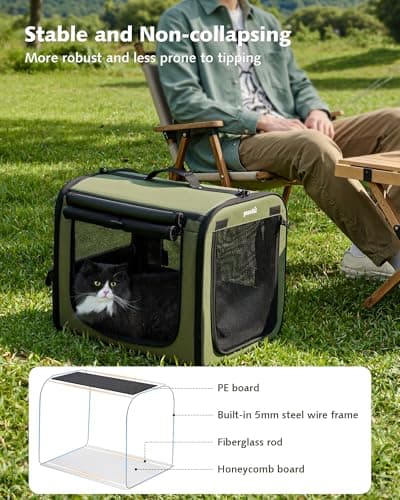 Dog Car Carrier LightWeight 50×37.5×43cm, Foldable Dog Carrier, Green — view 5