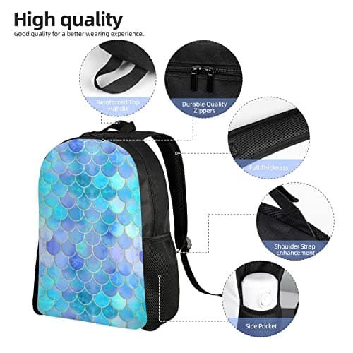 Starfish Coastal Wool Printing Men'S And Women'S Travel Backpack, Business Laptop Backpack, Casual Daypack, Gold Mermaid Scale, One Size — view 5