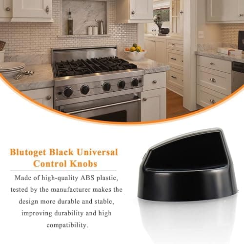 Cretvestsar Universal Cooker Knobs, 8 Pack Black Stove Control Knob Replacement with 24 Adapters, Compatible with Gas Hob, Electric Oven, Cooktop, Stove, Heat Resistant Plastic, 40mm 42mm — view 4