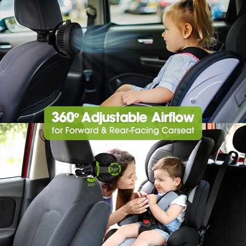 POPERFUN Pram Fan, Rechargeable 3-Speed Clip On Fan, Black — view 3