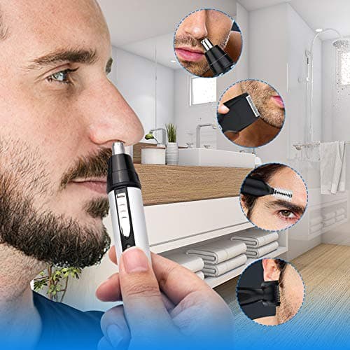 QKURT USB 4 in 1 Ear and Nose Hair Trimmer, Safely Painless Personal Grooming Kit for Men and Women, Waterproof Beard Trimmer for Easy Clean — view 2