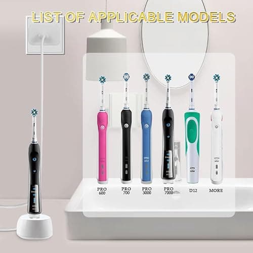 USB Electric Toothbrush Charger Compatible with Braun Oral B iO3 iO4 iO5 iO6 Type 3757 Kids Vitality 100 Genius X, Replacement Inductive USB Charging Base Adapter Travel Waterproof Power Cord Cable — view 3