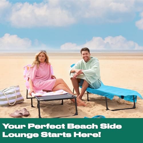 Brentfords Sun Lounger Towels with Pockets, Large Beach Towel in a Bag Sun Lounger Holiday Accessories Swimming Poolside Summer Essentials Sunbed Towel, Black - 215cm x 75cm — view 3