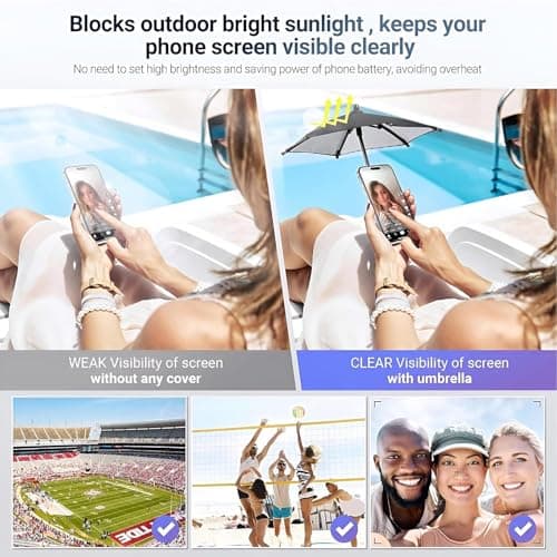 Phone Umbrella for Sun Adjustable 360-Degree Flexible Magnetic — view 3