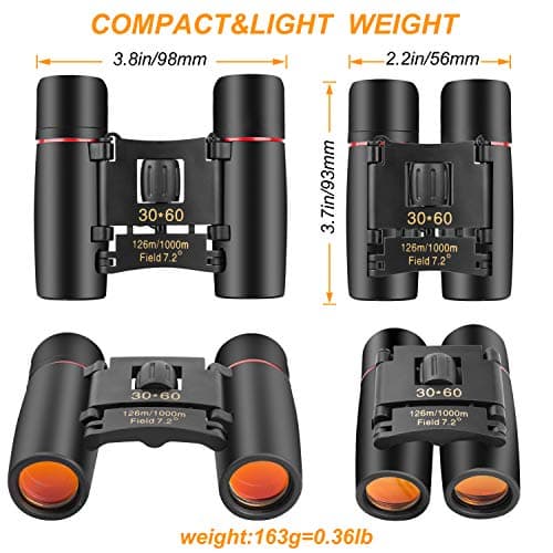 ANDSTON 30 x 60 Small Binoculars Compact for Adults Kids, Mini Binocular for Bird Watching Traveling Sightseeing, Lightweight Pocket Folding Binoculars for Concert Theater Opera — view 2