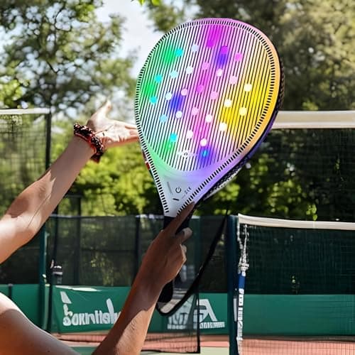 Womens Tennis Racket Glowing USB Beach Paddle Game Set — view 3