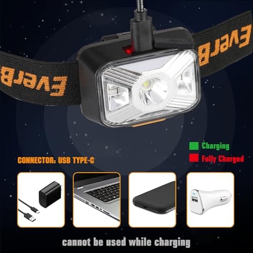 EverBrite Head Torch Rechargeable, LED 250 Lumen 4 Modes — view 6