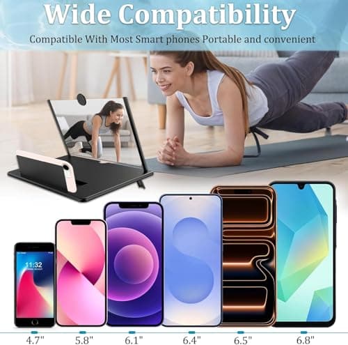 Chililon 20 Inch Phone Screen Magnifier, HD Foldable Portable Screen Amplifier with Stand for Movies & Gaming, Universal Smartphone Viewer Gift for Men — view 5