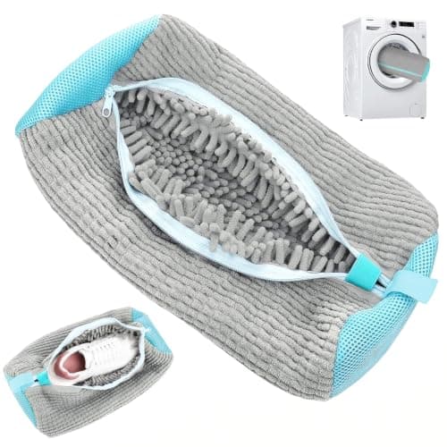 Shoe Washing Machine Bag, Reusable Trainer Laundry Bag for Washer & Dryer, Heavy Duty Mesh Sneaker Wash Bag with Reinforced Zipper, 360° Deep Cleaning Shoe Protector for Trainers & Sports Shoes