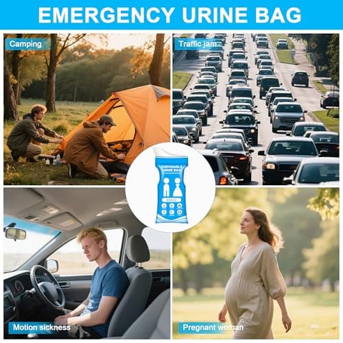 SZWLJ 6-Pack 900CC Blue Disposable Urine Bags for Camping Essentials — view 5