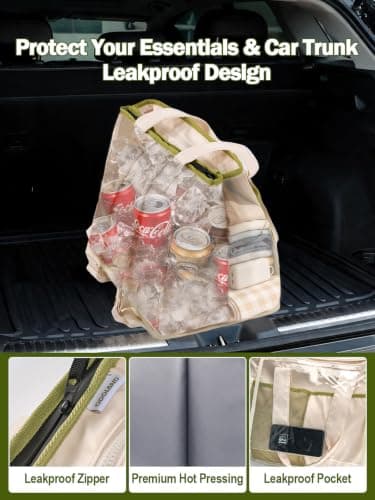 2 in 1 Insulated Dry-wet Separation Cooler Backpack Shoulder Bag 12-Hour Cold Retention, Large Leakproof Soft Cooler Bag, Waterproof Travel Cooler for Beach, Picnic, Camping for Women White — view 5
