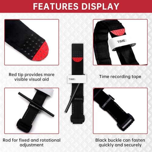 3 Pack Tourniquet,Hemostatic Bandage Outdoor Emergency Tourniquets,Portable Tourniquet Tactical Emergency Strap,Emergency Tourniquet for Camping Hiking Mountaineering Outdoor Sports — view 4