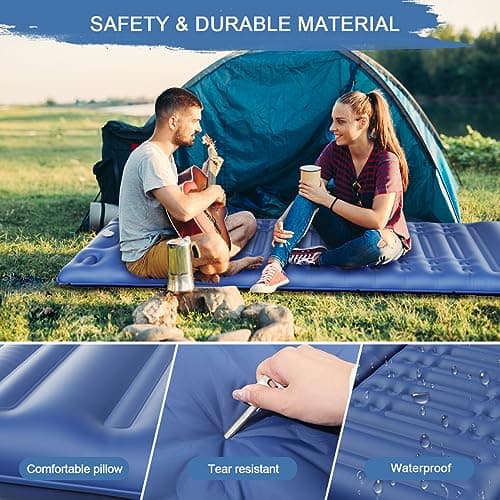 HiiPeak Sleeping Pad - Ultralight Inflatable Sleeping Mat with Built-in Foot Pump & Pillow, Compact Waterproof Camping Air Mattress for Camping, Backpacking, Hiking, Tent Trap Traveling (Navy Blue) — view 6