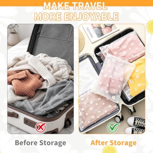 21 Pcs 3 Sizes Zip Lock Bags for Clothes, Reusable Frosted Storage Pouches — view 3