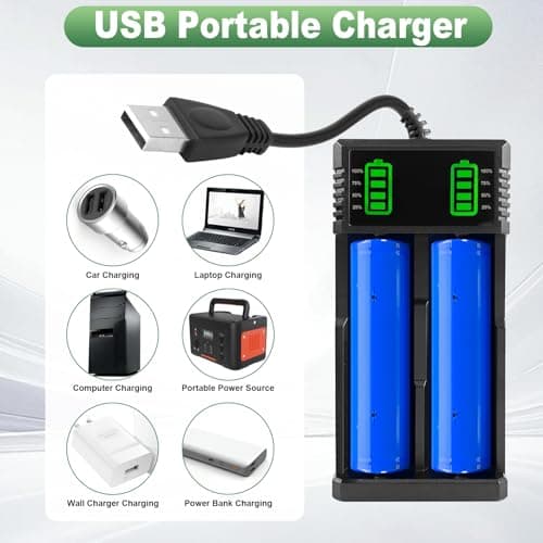 Dual 18650 Battery Charger for 18500 14500 21700 26650 26700 18490 18350 — view 3