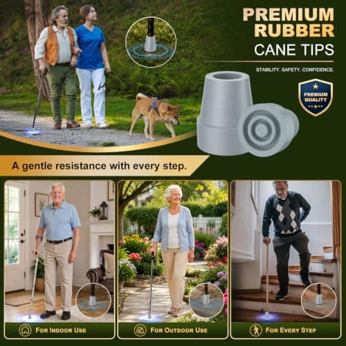 supregear Rubber Ferrules (4-Pack), 19mm Replacement Rubber End Caps for Walking Cane & Sticks Foot Pad Accessory, Grey — view 6