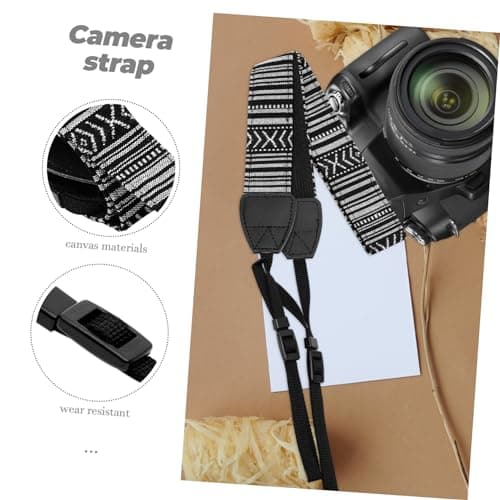 Black Canvas Camera Shoulder Strap with Quick Release Buckle for Dslr — view 5