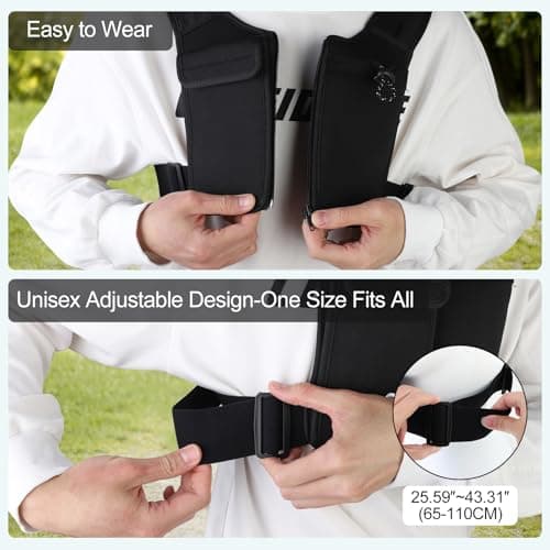 PUGTOW Running Vest Hydration Pack Phone/Bottle Pockets Reflective Unisex — view 4