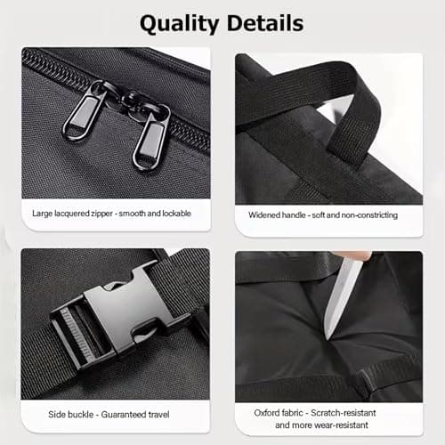 2 Pack Oxford Fabric Extra Large Travel Bag Foldable Duffle Bag, Waterproof Sturdy Holdall Luggage Bags for Moving Bedding Clothes Storage, 75L Moving Bags with Zippers and Handles - 60x31x40cm — view 3
