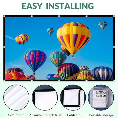 Projector Screen 100 Inch, Andthere 16:9 HD Foldable Portable Outdoor — view 2