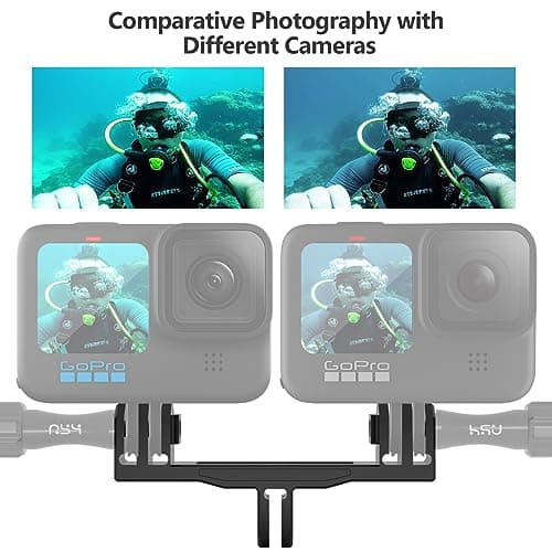 HSU Aluminium Alloy Twin Dual Mount Adapter for GoPro Action Cameras(90mm) — view 2