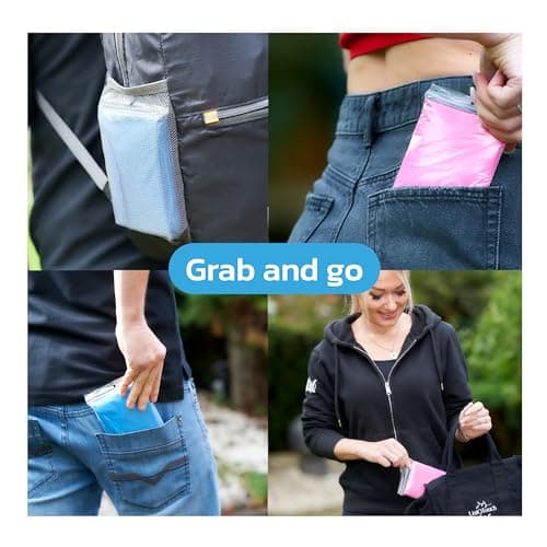 Start and Drive Ltd Poncho Rain Coat Waterproof Plastic Adult Size with Hoods men and women emergency disposable Pocket size Foldable Thin and Strong Hiking Keep Dry (1 pcs Pink + 1 pcs Blue) — view 4